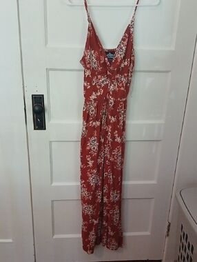 Angie Rust Red Floral Maxi Dress